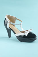 Load image into Gallery viewer, Vintage Red T-Strap Heels