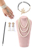 Load image into Gallery viewer, Champagne Gatsby 1920s Dress with 20s Accessories Set