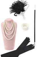 Load image into Gallery viewer, Blue Sequins Fringe Gatsby 1920s Dress With 20s Accessories Set