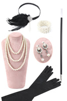 Load image into Gallery viewer, Irregular Tassel Hem Fringe 1920s Dress With 20s Accessories Set