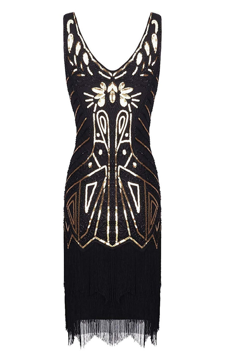 Load image into Gallery viewer, Green Sequins 1920s Great Gatsby Dress With 20s Accessories Set