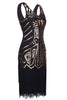 Load image into Gallery viewer, V Neck Green Sequins 1920s Great Gatsby Dress with Tassel