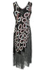 Load image into Gallery viewer, Burgundy Asymmetrical V Neck 1920s Dress with Tassel