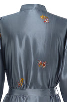 Load image into Gallery viewer, Burgundy Crane Printed Bridal Robe