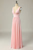 Load image into Gallery viewer, Classic A Line V Neck Yellow Long Prom Dress with Split Front
