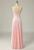Load image into Gallery viewer, Classic A Line V Neck Yellow Long Prom Dress with Split Front