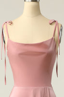 Load image into Gallery viewer, Blush Spaghetti Straps Long Prom Dress with Bowknot
