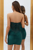 Load image into Gallery viewer, Sheath Sweetheart Dark Green Short Homecoming Dress with Beading