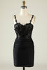 Load image into Gallery viewer, Sheath Off the Shoulder Dark Green Short Homecoming Dress with Appliques