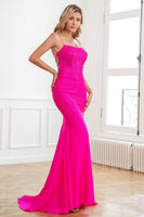 Load image into Gallery viewer, Glitter Hot Pink Mermaid Sequin Prom Dresses