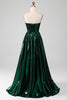 Load image into Gallery viewer, Glitter Dark Green Corset Metallic Long Prom Dress