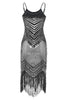 Load image into Gallery viewer, Bodycon Black Silver Sequins 1920s Dress