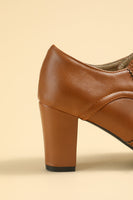 Load image into Gallery viewer, Black Leather Chunky Heels