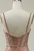 Load image into Gallery viewer, Mermaid Spaghetti Straps Blush Sequins Long Prom Dress