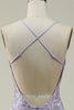 Load image into Gallery viewer, Mermaid Spaghetti Straps Purple Long Prom Dress with Beading